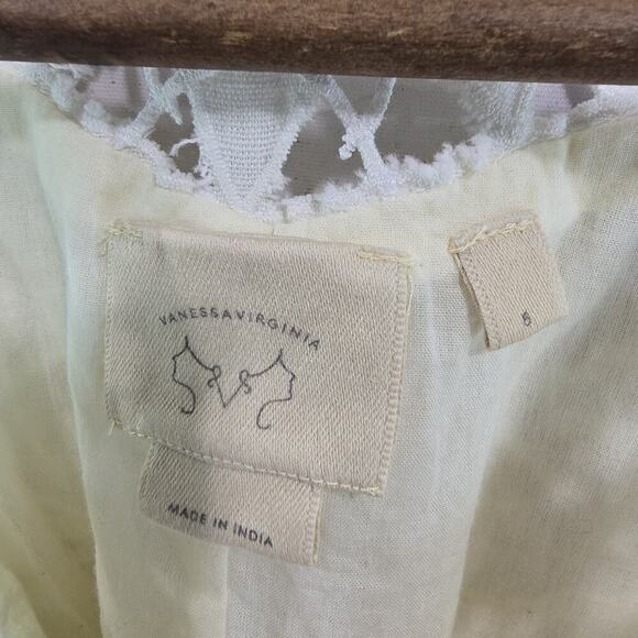 Vanessa Dress Women 6 Cream White Eyelet Lace Crochet Tank Boho Cottonwood - Picture 3 of 11